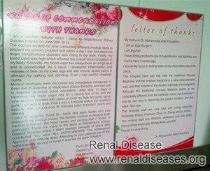 A Letter of Thanks from a Patient to Kidney Hospital in China